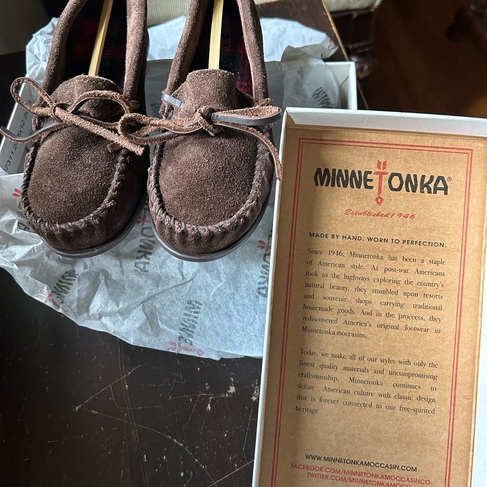 Minnetonka Chocolate Suede Loafers